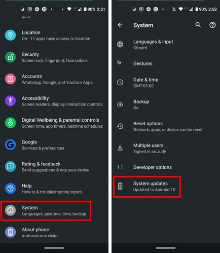 update operating system android